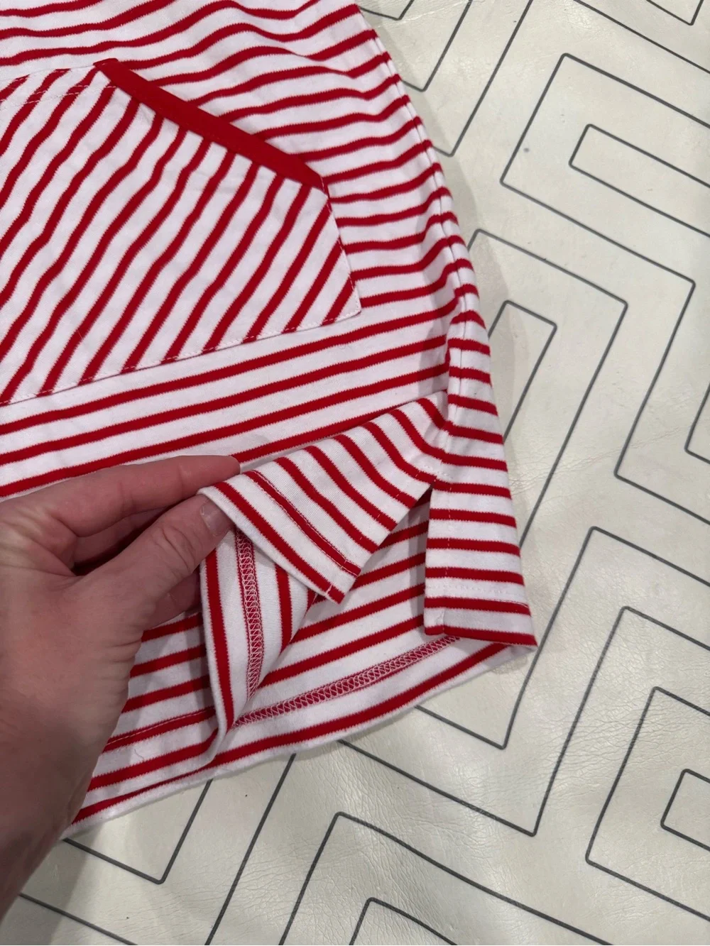 Bella Bliss Kids Red & White Striped Hooded Swim Cover-Up
